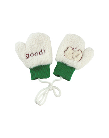 Custom gloves | White kids' gloves with bear design