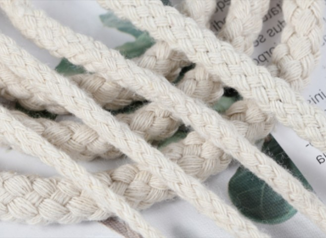 A bundle of braided cotton cords