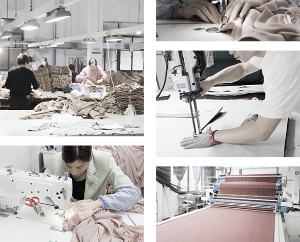 Workers in garment factory and apparel production process