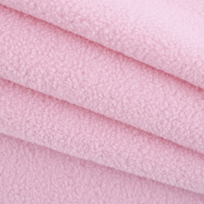Warm pink fleece fabric for custom gloves.