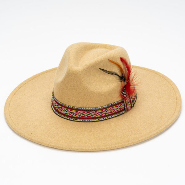 Flat Wide brimmed Felt Hat, Fashionable Woolen Top Hats
