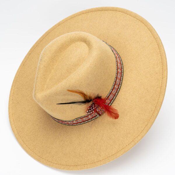 Flat Wide brimmed Felt Hat, Fashionable Woolen Top Hats - Image 4