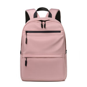 Pink urban minimalist backpack for teens with laptop compartment