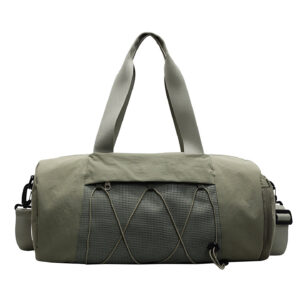Sage green big gym bag with polyester lining and casual travel style for leisure activities